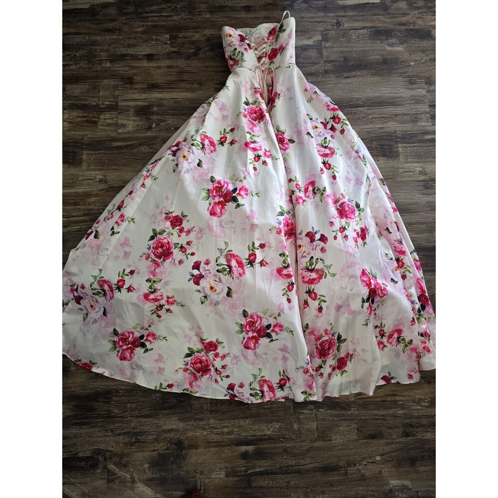 Alyce Paris Floral Ball Gown Prom Dress Sweetheart - Picture 4 of 9